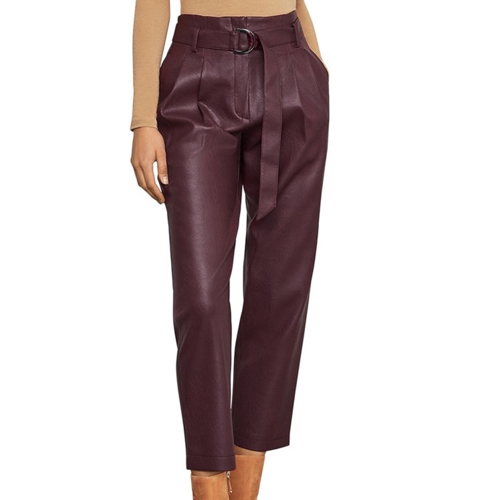 BCBGMAXAZRIA Pleated Faux Leather Pants - NWT